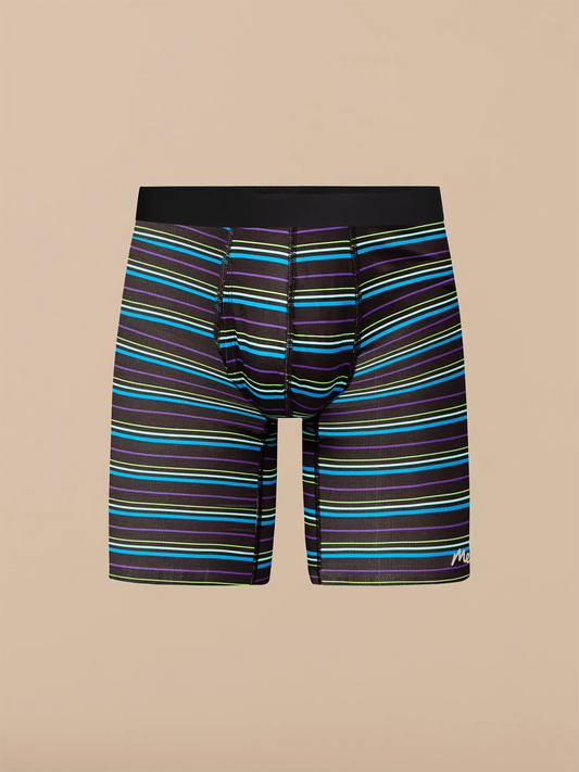 Breathe Long Boxer Brief w/ Fly | Blue Light Stripes