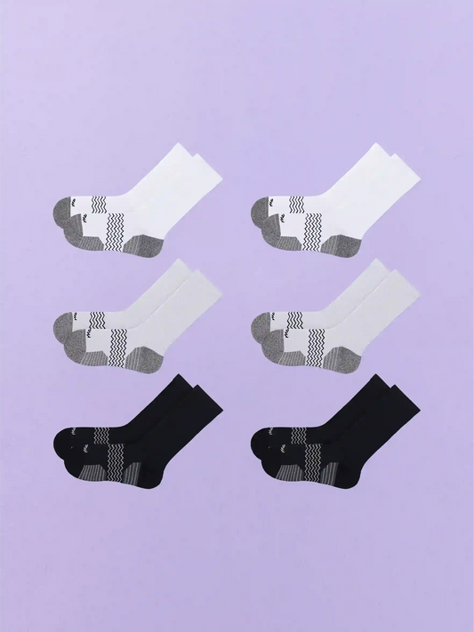 Active Crew Sock 6-Pack | White/Heather Grey/Black Pack