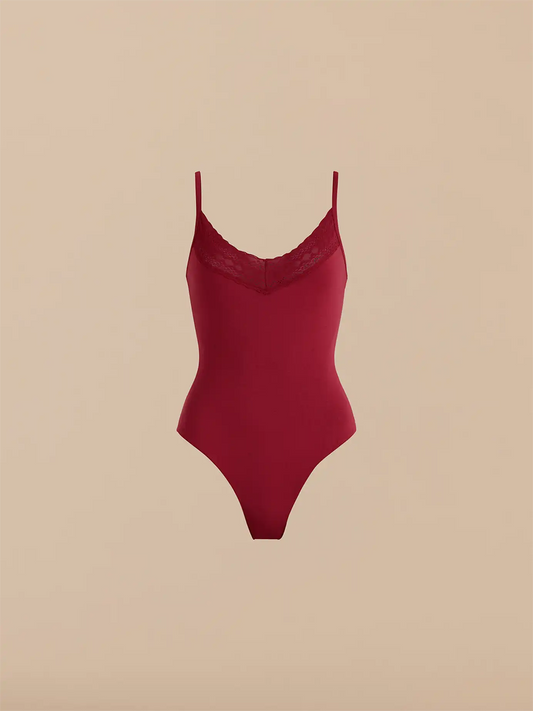 UltraModal™ Lace V-Neck Bodysuit | Cabernet