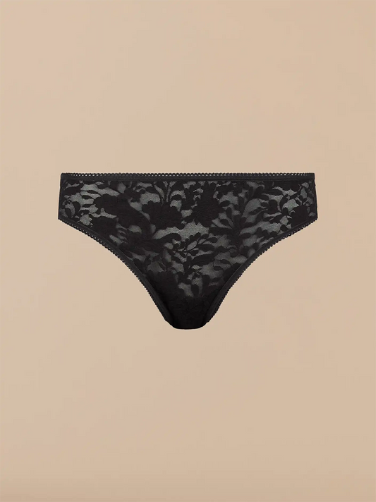 All Over Lace Tanga - New | Black Floral