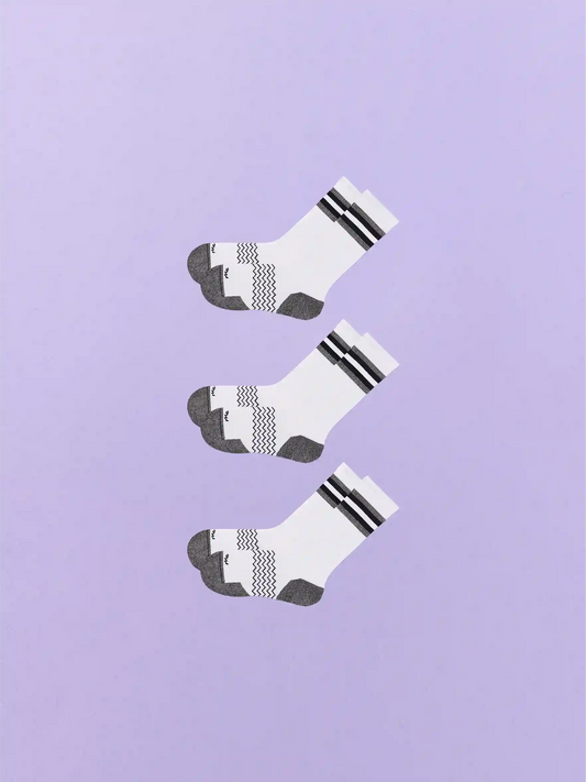 Essential Crew Sock 3-Pack | White Stripe Pack