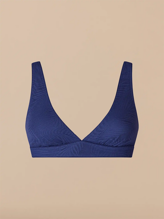 All Over Lace Plunge Bralette | Unlined Navy Feather