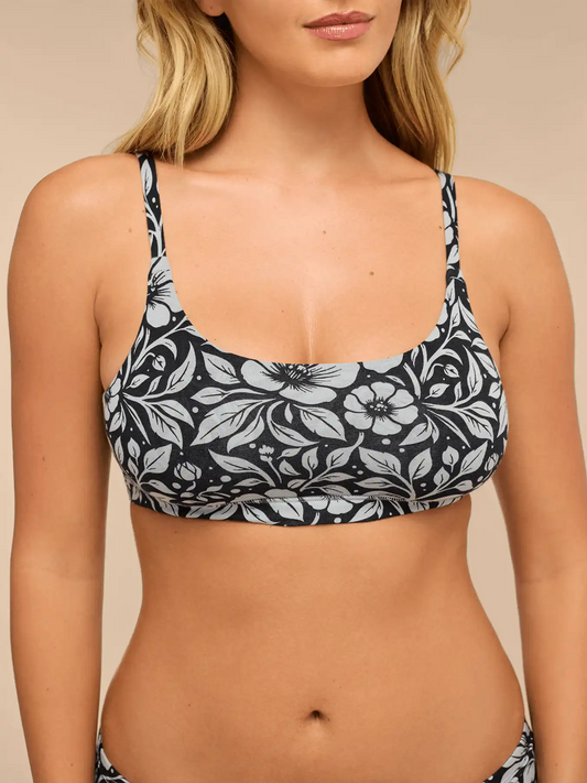 TrueCotton Scoop Bralette | Midnight Bloom