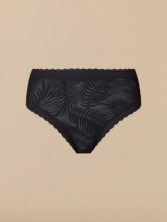 All Over Lace High-Waist Brief | Black Feather