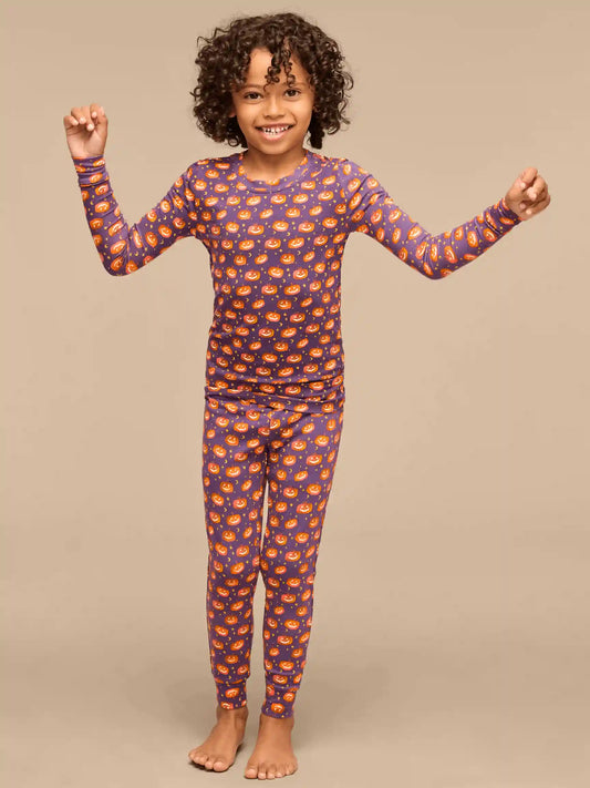 UltraModal™ Long Sleeve PJ Set - Kid's | Glow Pumpkins