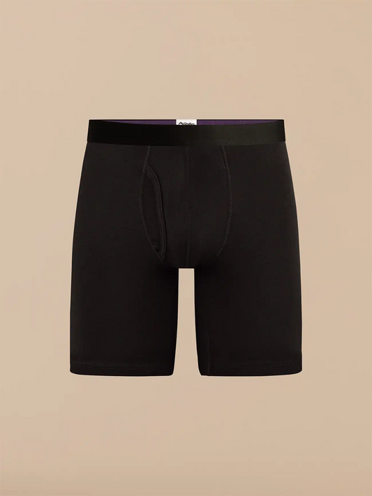 TrueCotton Long Boxer Brief w/ Fly | Black