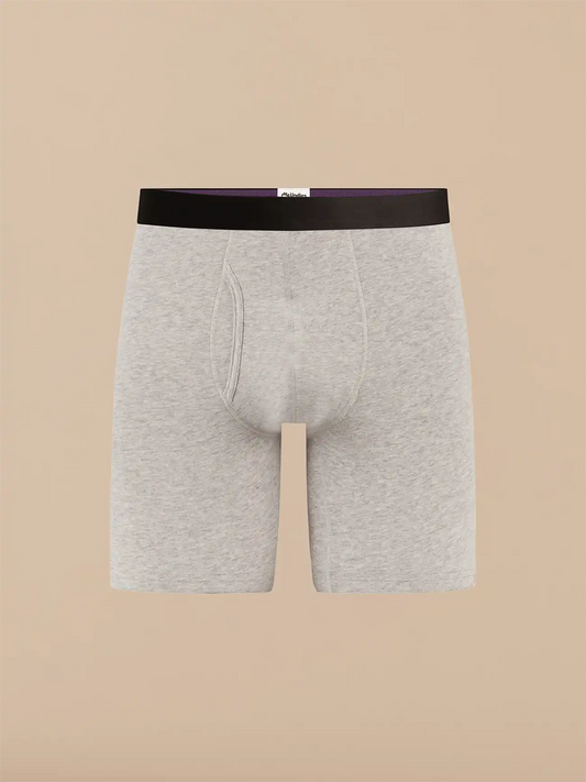 TrueCotton Long Boxer Brief w/ Fly | Heather Grey