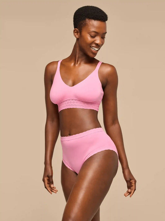 UltraModal™ Lace High-Waisted Cheeky Bikini | Pop Pink