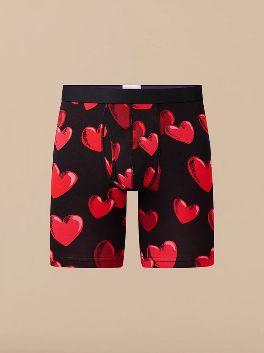 UltraModal™ Core Ball Caddy™ Long Boxer Brief w/ Fly | Floating Hearts