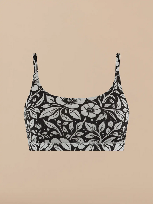 TrueCotton Scoop Bralette | Midnight Bloom