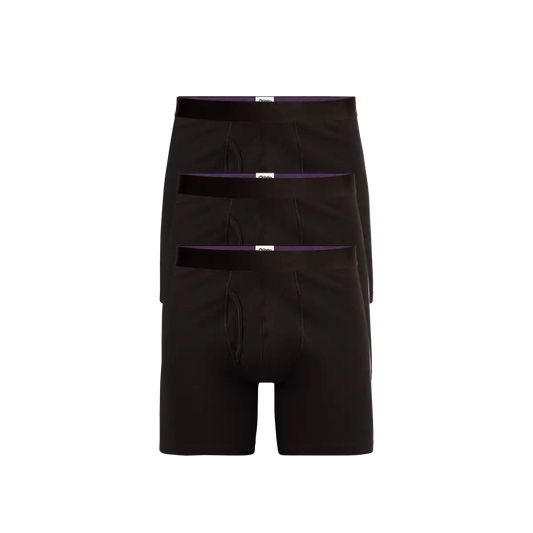 TrueCotton Ball Caddy™ Boxer Brief w/ Fly 3-Pack | Black Pack