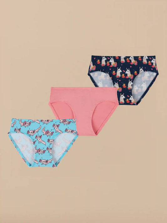 UltraModal™ FeelFree Girls Bikini Brief 3-Pack | That's Alotl Llamas Pack