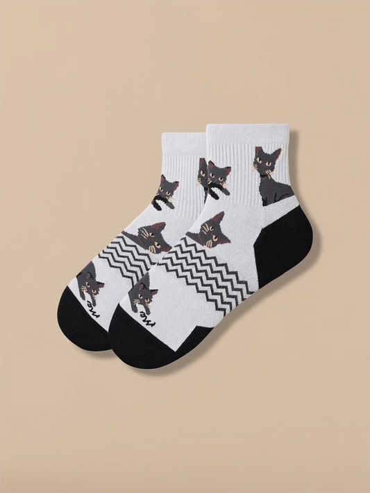 Essential Quarter Sock | Midnight Meow