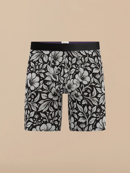 TrueCotton Long Boxer Brief w/ Fly | Midnight Bloom