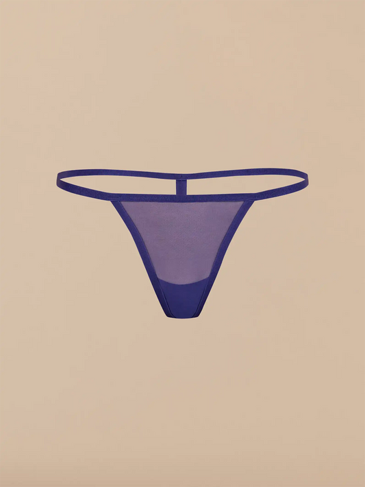 Women's Mesh String Thong | Deep Blue