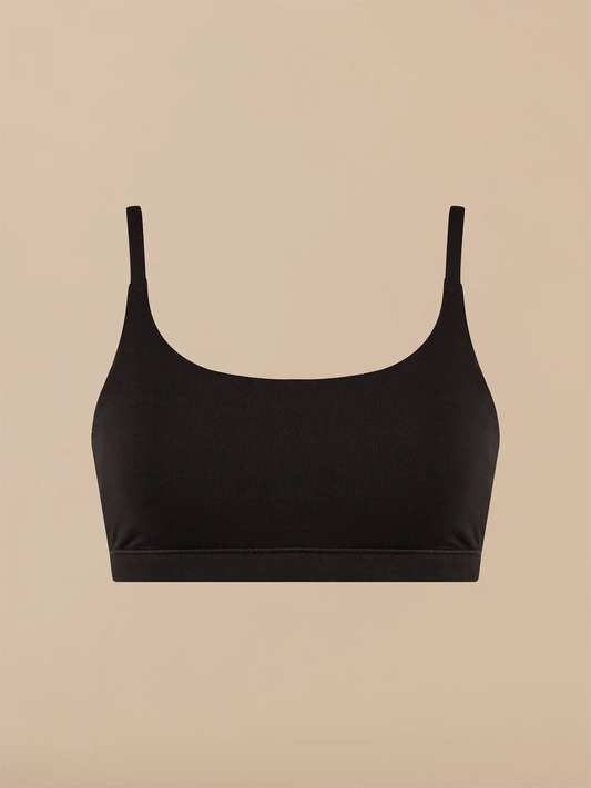 TrueCotton Scoop Bralette | Black