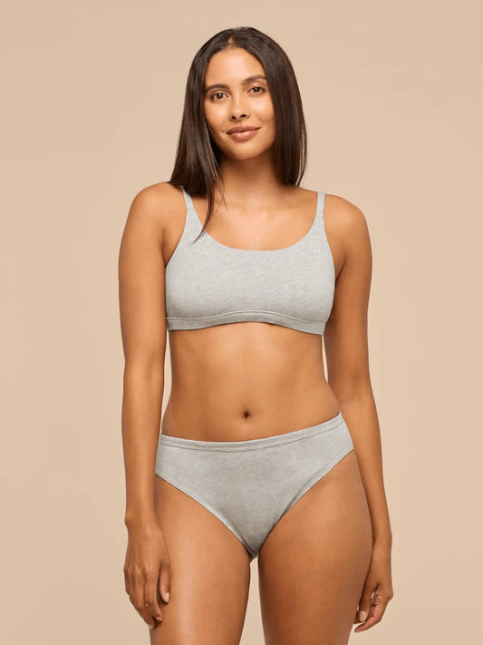 TrueCotton Mid-Rise Bikini | Heather Grey