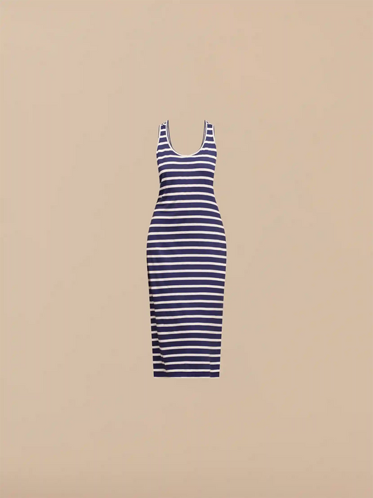 Daily Racerback Tank Dress | Navy Stripes