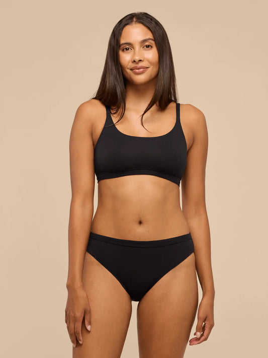 TrueCotton Mid-Rise Bikini | Black