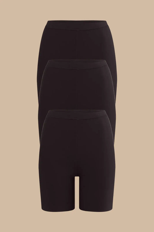 Seamless Long Boyshort 3-Pack | Black