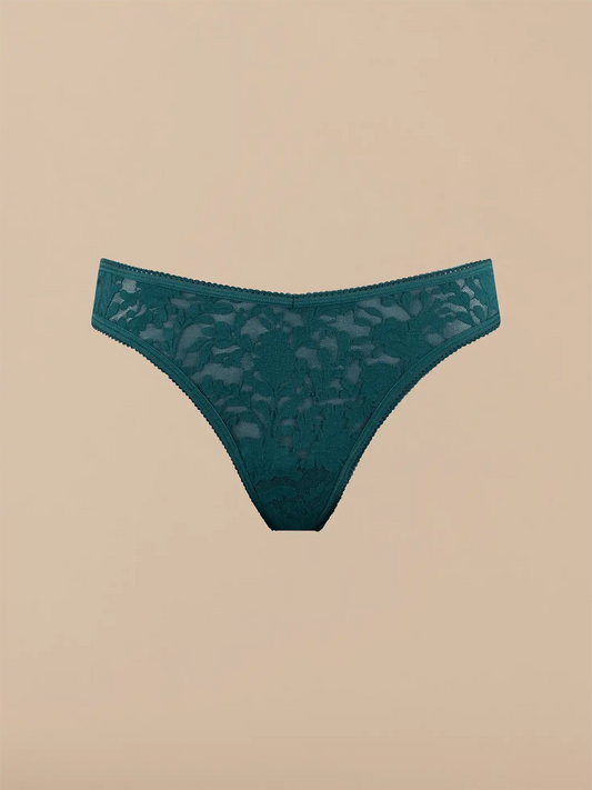 All Over Lace V-Front Thong - New | Sea Moss Floral