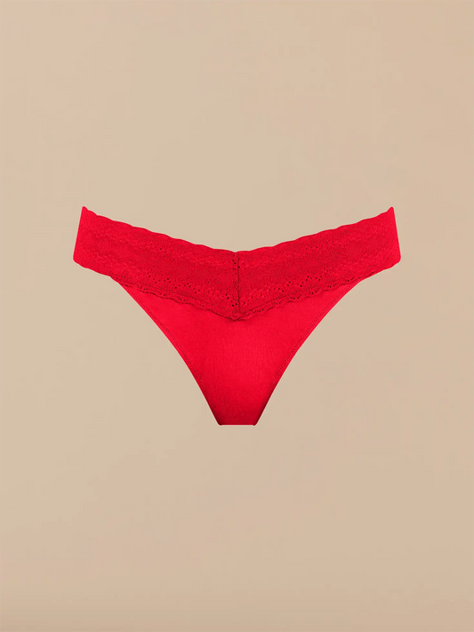 UltraModal™ Lace V-Front Thong | Chili Red