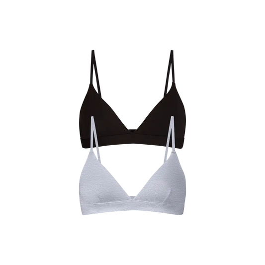 UltraModal™ FeelFree Triangle Bralette 2-Pack | Black/Heather Grey Pack