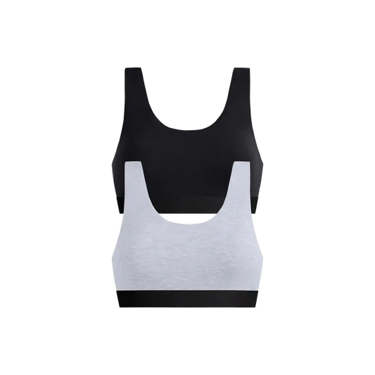 Curvy UltraModal™ Core Scoop Bralette 2-Pack | Black/Heather Grey Pack
