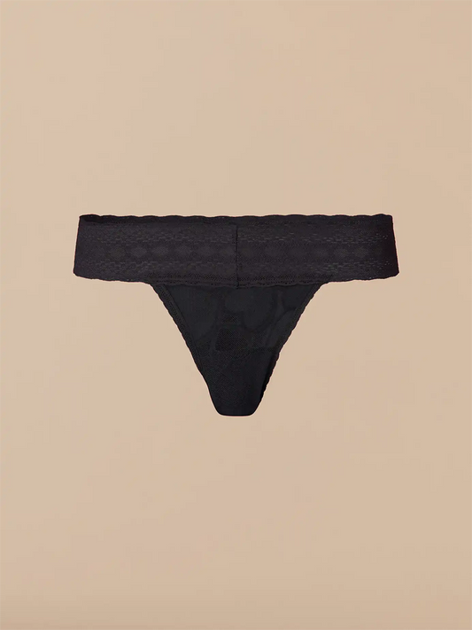 All Over Lace Low-Rise Thong | Black Hearts