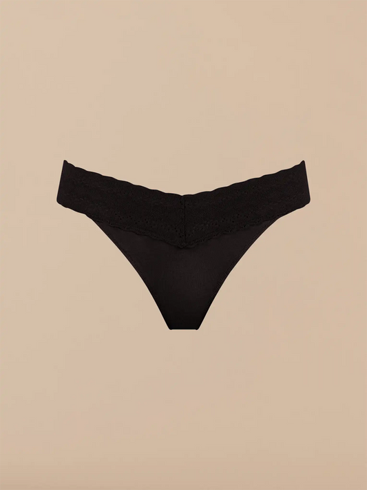 UltraModal™ Lace V-Front Thong | Black