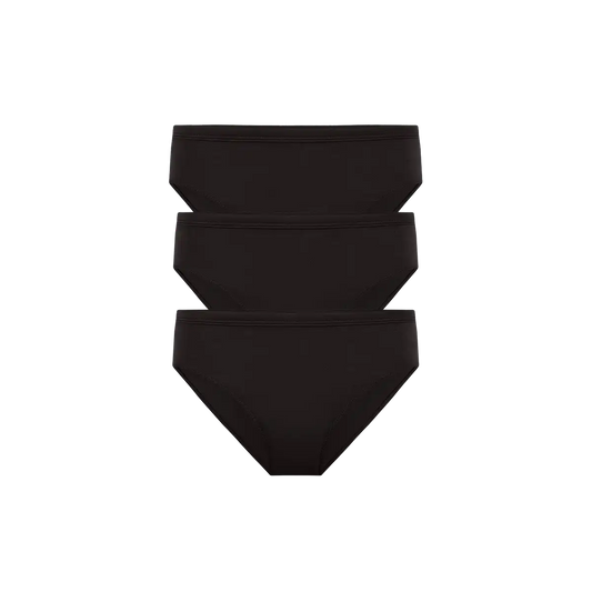 TrueCotton Mid-Rise Bikini 3-Pack | Black Pack