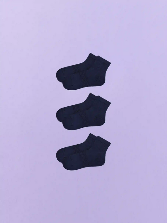 Essential Quarter Sock 3-Pack | Dark Sapphire Pack