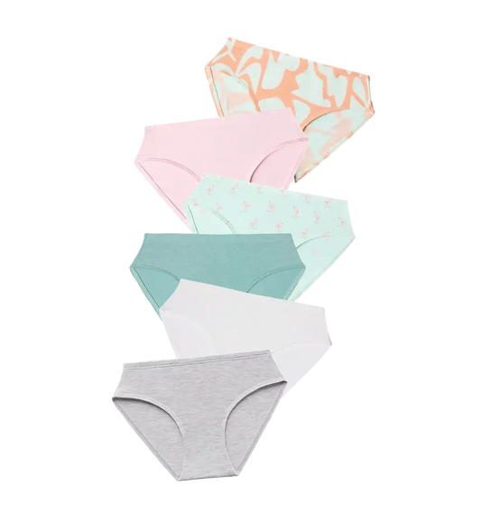 UltraModal™ FeelFree Girls Bikini Brief 6-Pack | Flamingo Pond Pack