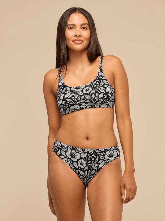 TrueCotton Mid-Rise Bikini | Midnight Bloom